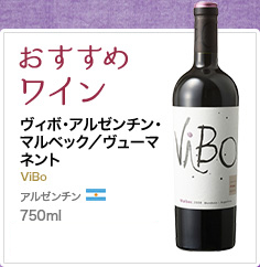おすすめワイン ヴィボ･アルゼンチン･マルベック/ヴューマネント ViBo アルゼンチン 750ml